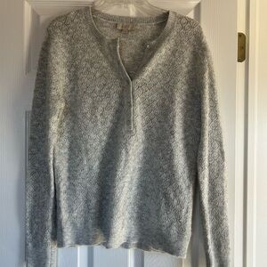 Loft pointelle Knit Henley Sweater